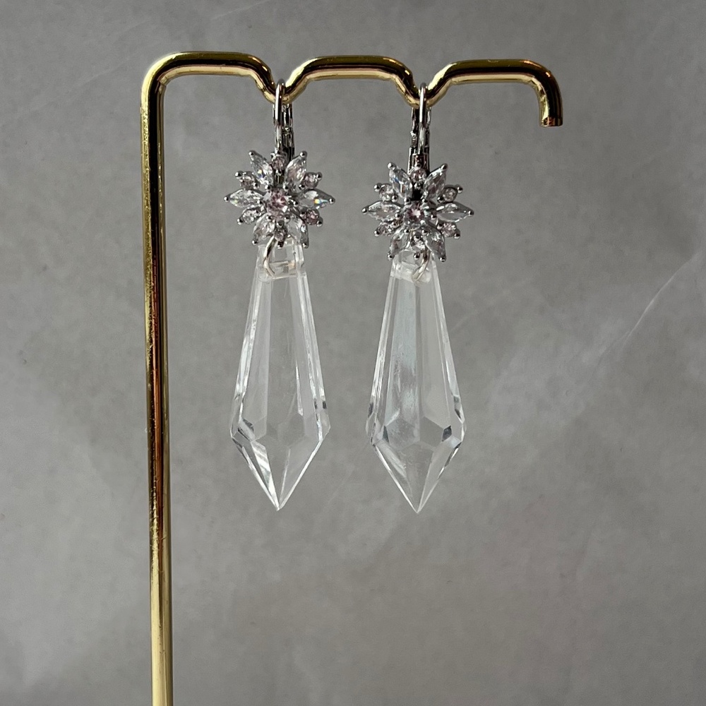 Nosferatu Ellen’s Pendulum Earrings Handmade Replicas Flower Hoops + Crystals - Picture 4 of 11